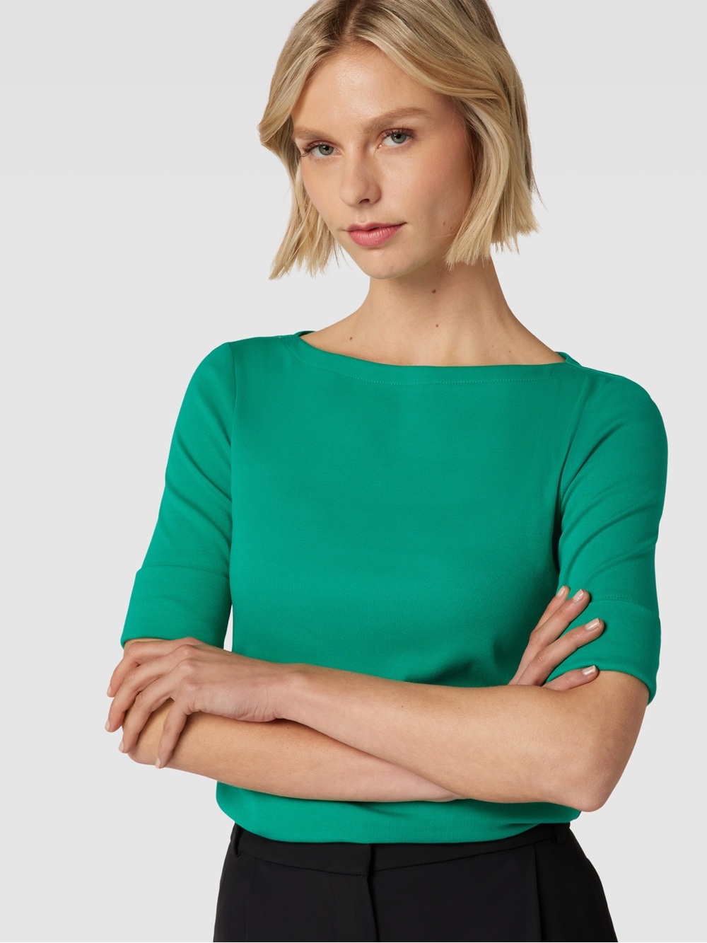 Ralph Lauren Emerald Green Boatneck Short-Sleeve Top
